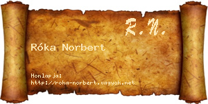 Róka Norbert névjegykártya